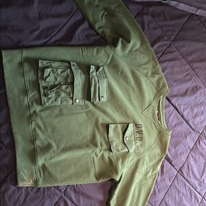 Olive Green OVO Sweater with Pockets